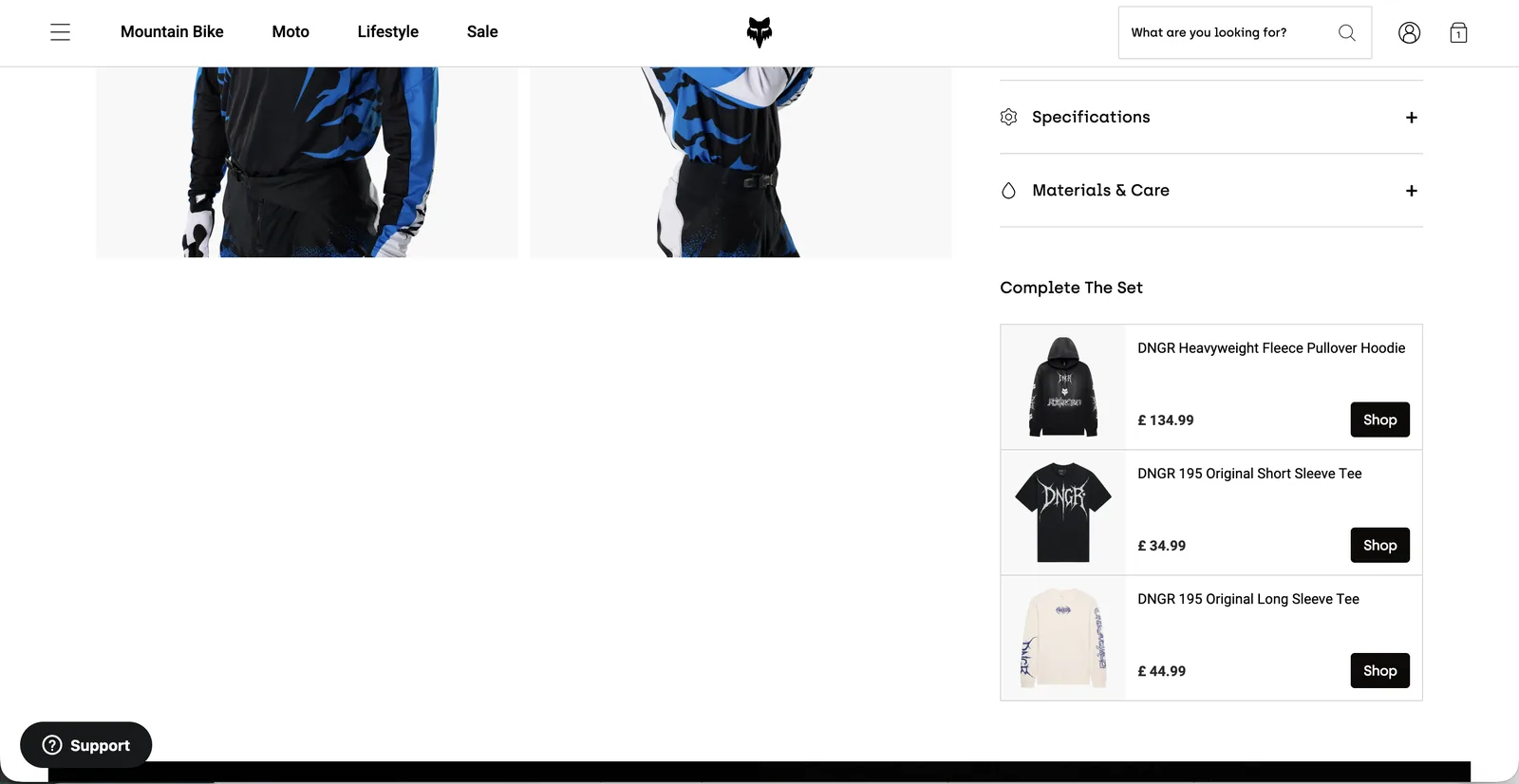 Complete The Set module on the jersey PDP, below the product accordions