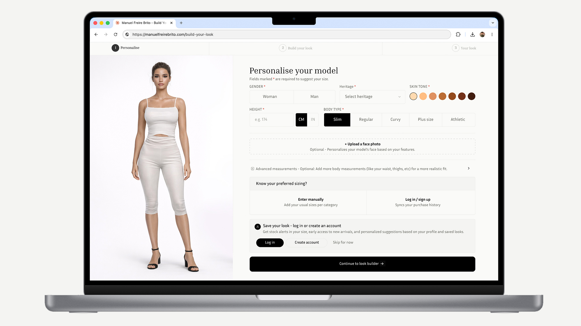 Personalise your model — desktop